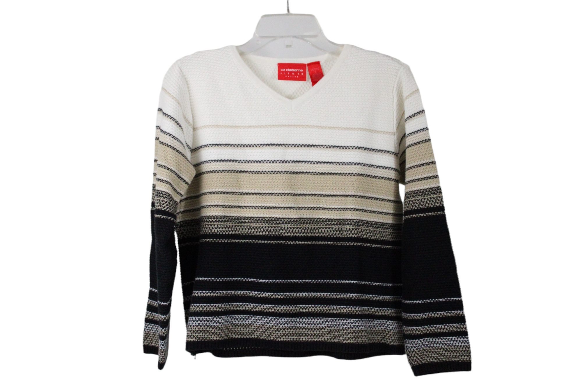 Liz Claiborne Striped Knit Sweater | Petite S