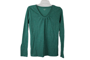 LOFT Green Shimmer Long Sleeved Shirt | S