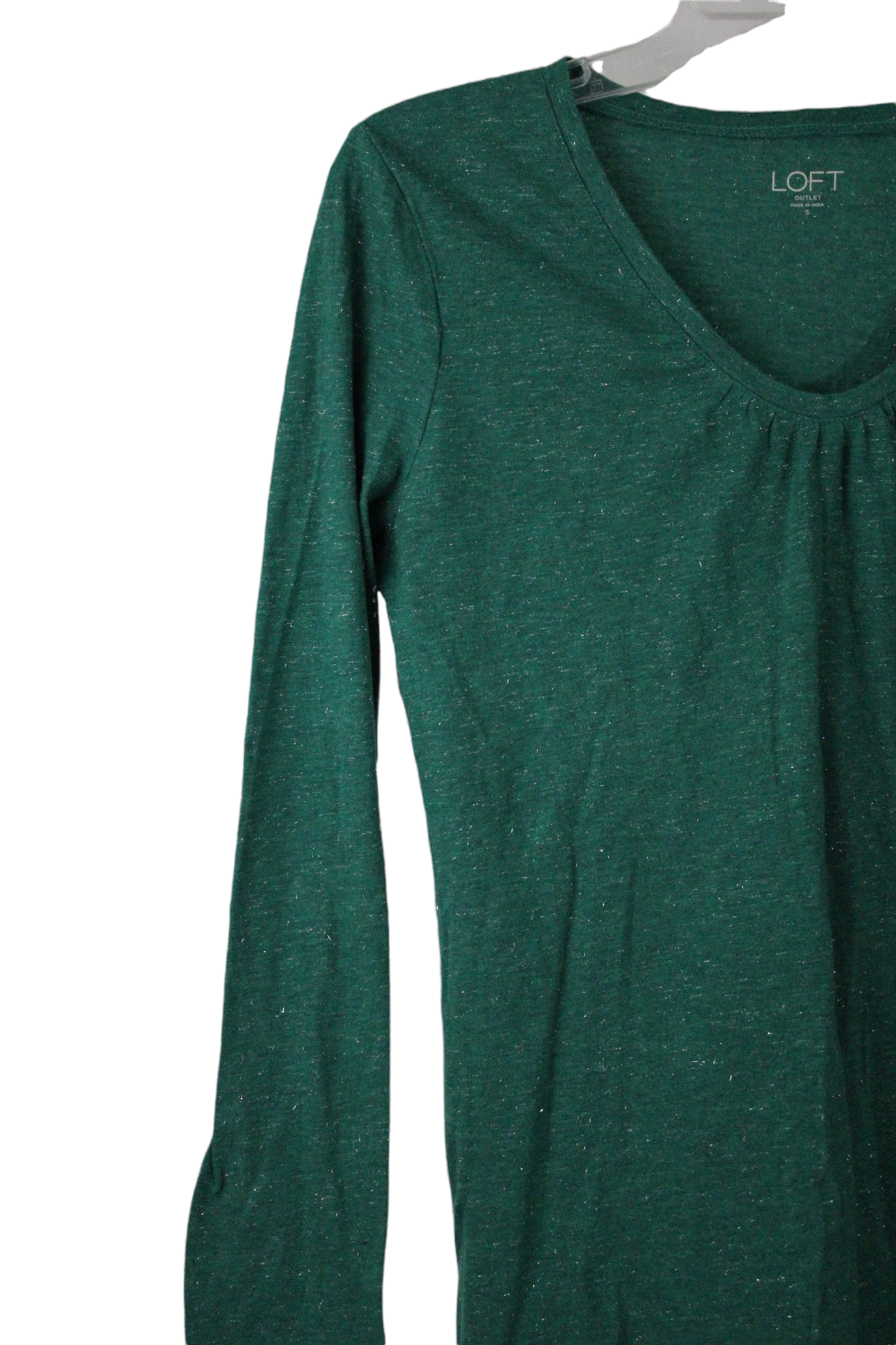 LOFT Green Shimmer Long Sleeved Shirt | S