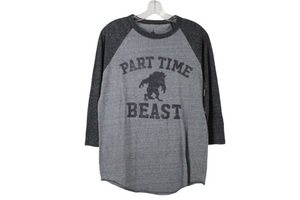 Disney Part Time Beast Beauty & The Beast Baseball Tee | M