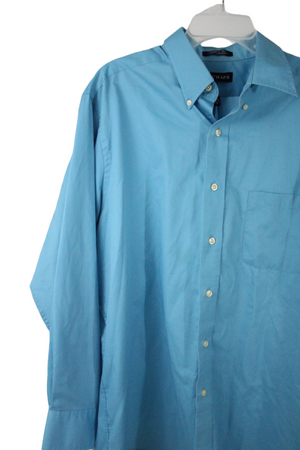 Chaps Classic Fit Twill Blue Shirt | L 16/16 1/2 32/33