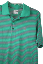 Izod Golf Green Striped Polo Shirt | M