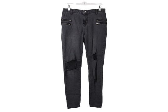 Cotton On Ankle Grazer Black Distressed Jean | 10