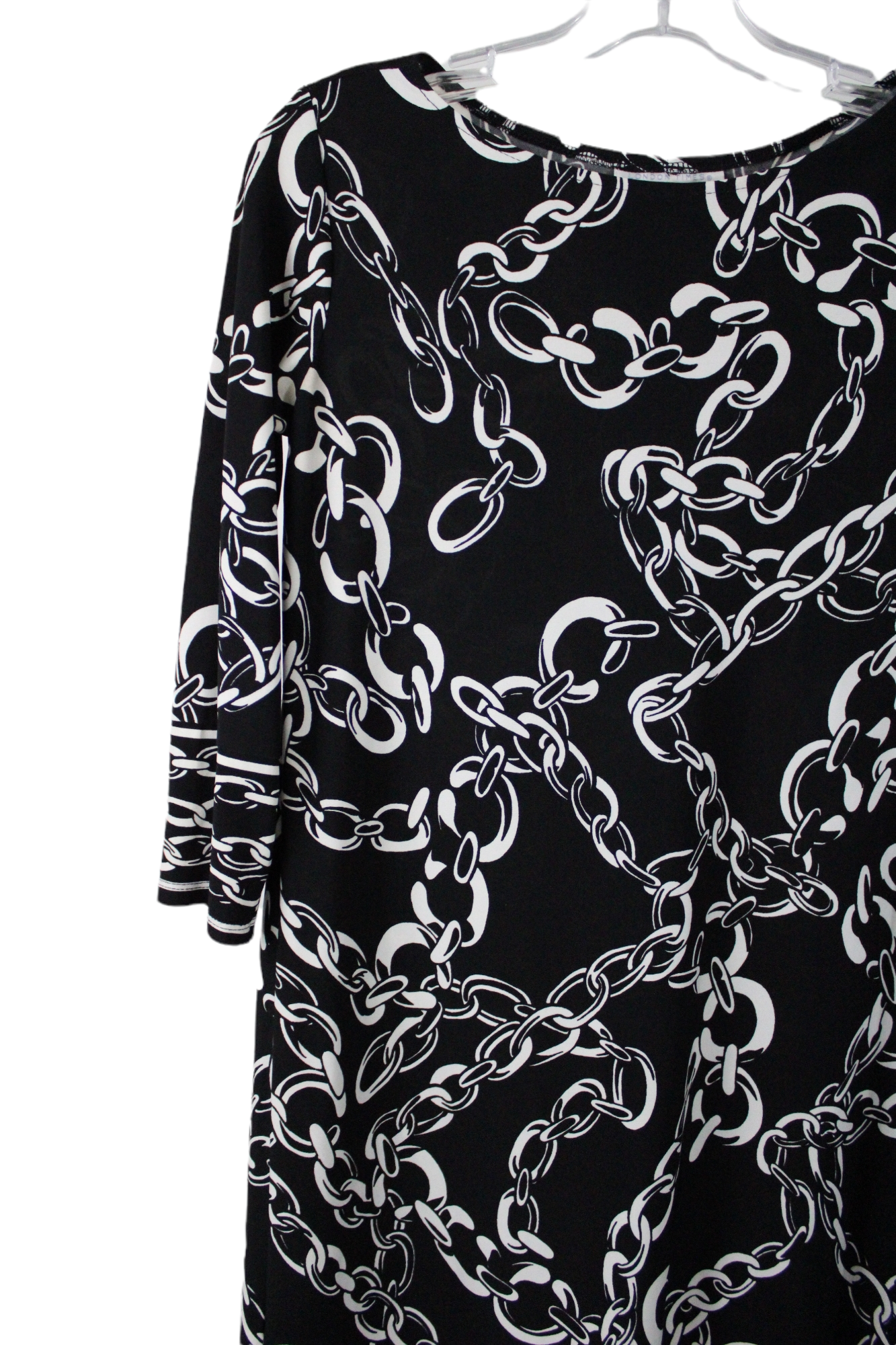 London Times Petites Black Chain Dress | 4 Petite