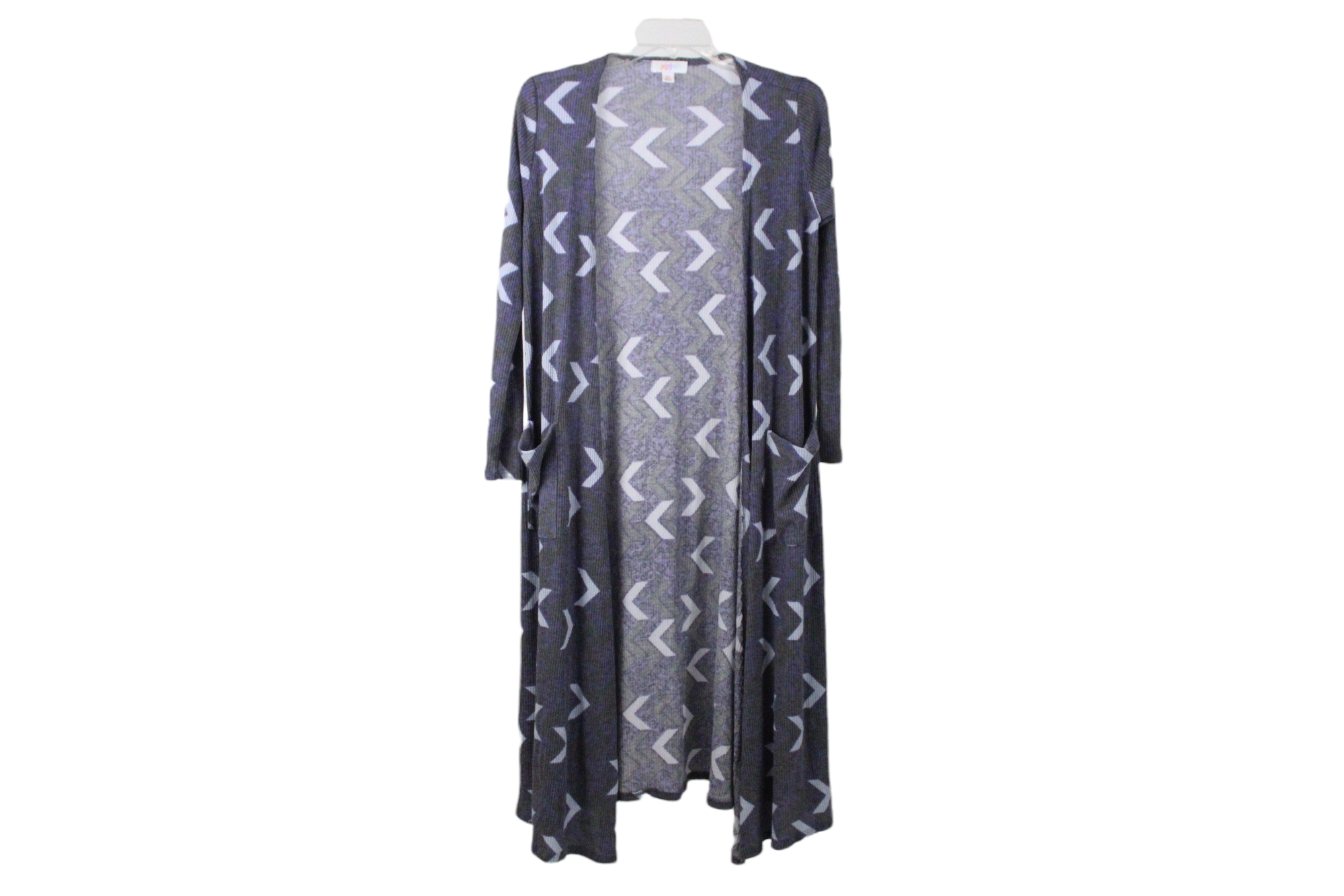LuLaRoe Gray Blue Aztec Long Cardigan | XS