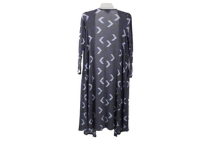 LuLaRoe Gray Blue Aztec Long Cardigan | XS