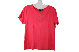 Rafaella Pink Embroidered Top | M Petite