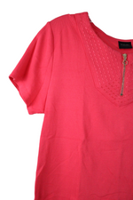 Rafaella Pink Embroidered Top | M Petite