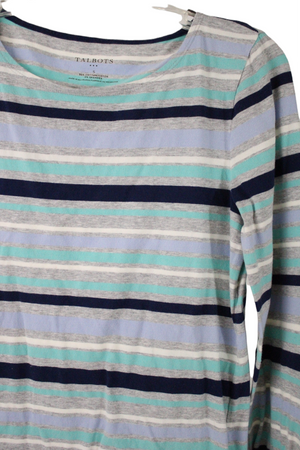 Talbots Blue Gray Striped Shirt | S