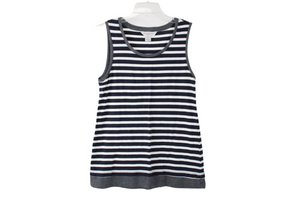 Croft & Barrow Navy Striped Tank | S