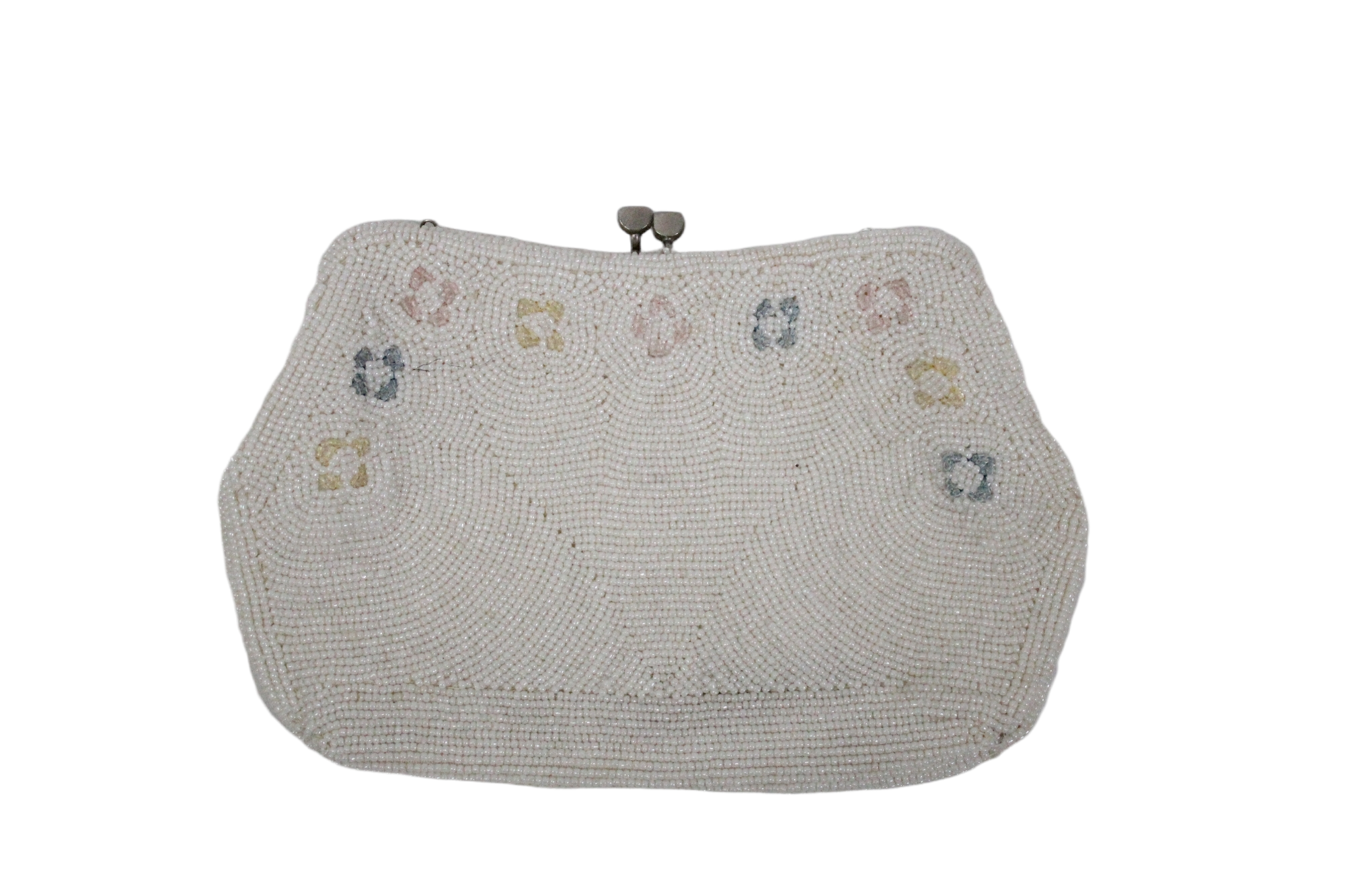 Bags By Debbie White Beaded Vintage Clutch
