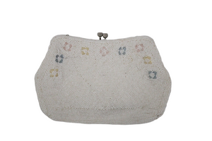 Bags By Debbie White Beaded Vintage Clutch