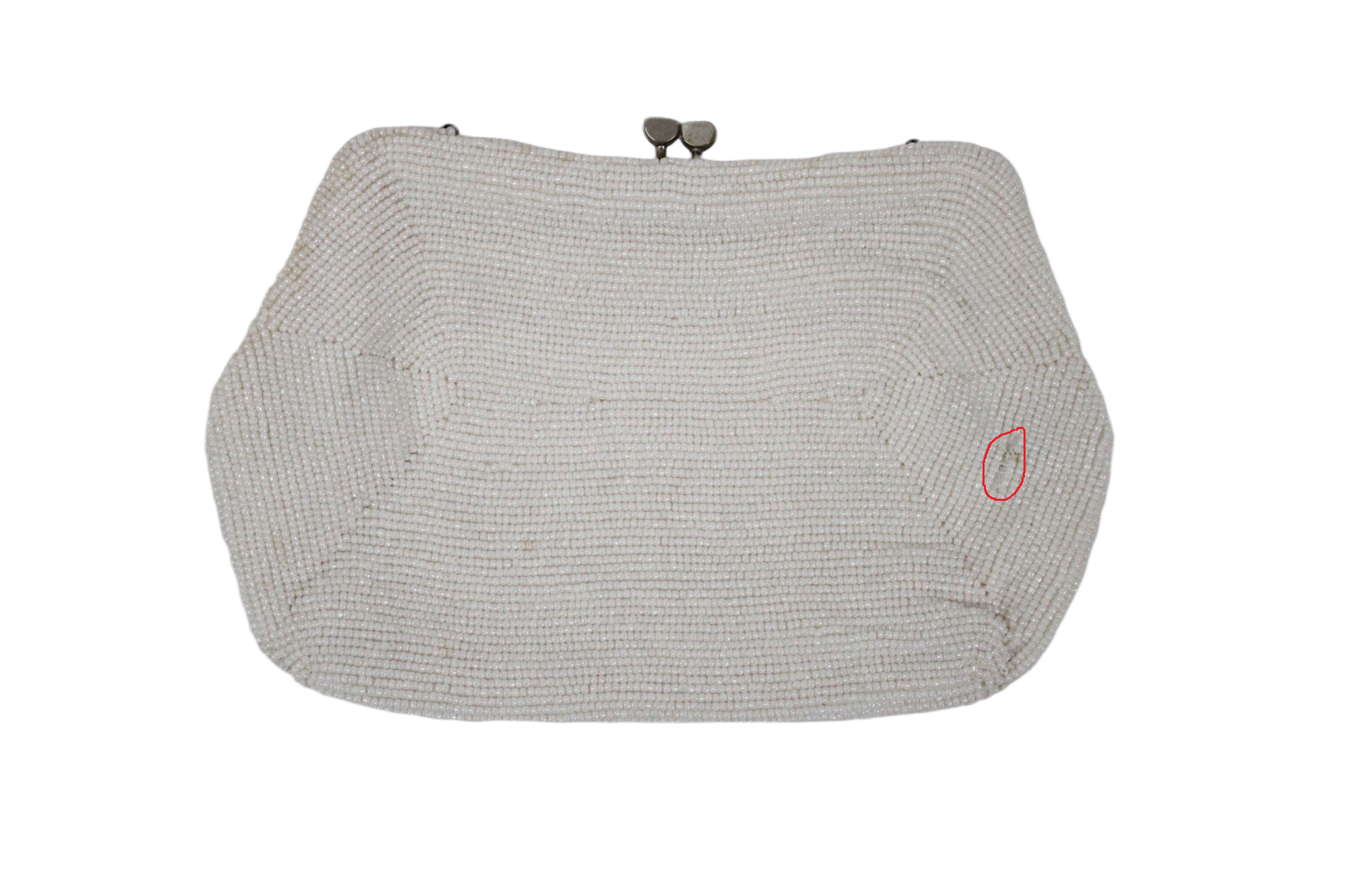 Bags By Debbie White Beaded Vintage Clutch