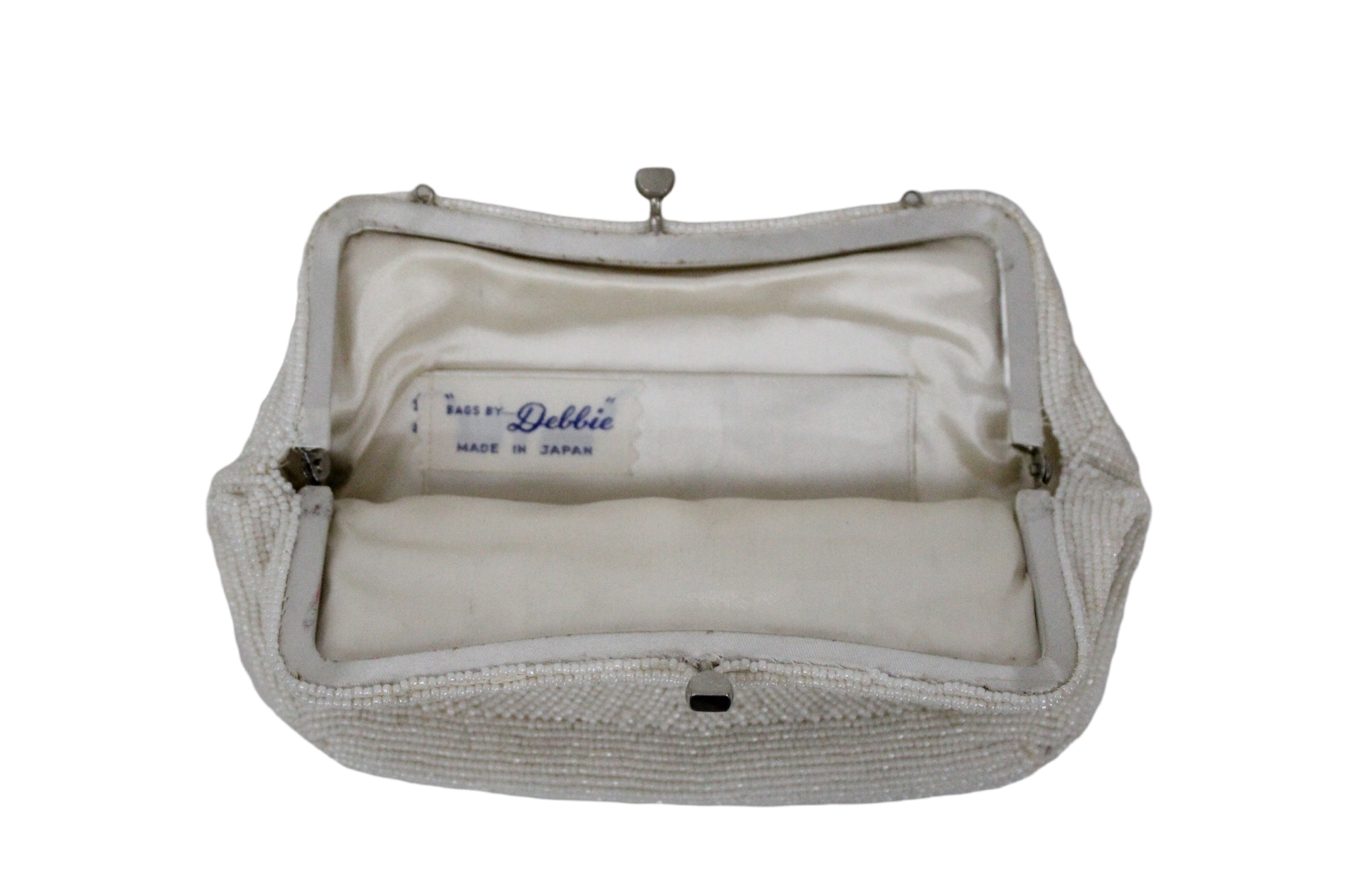 Bags By Debbie White Beaded Vintage Clutch