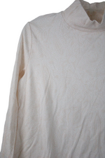 Croft & Barrow Peach Paisley Mock Neck Top | M