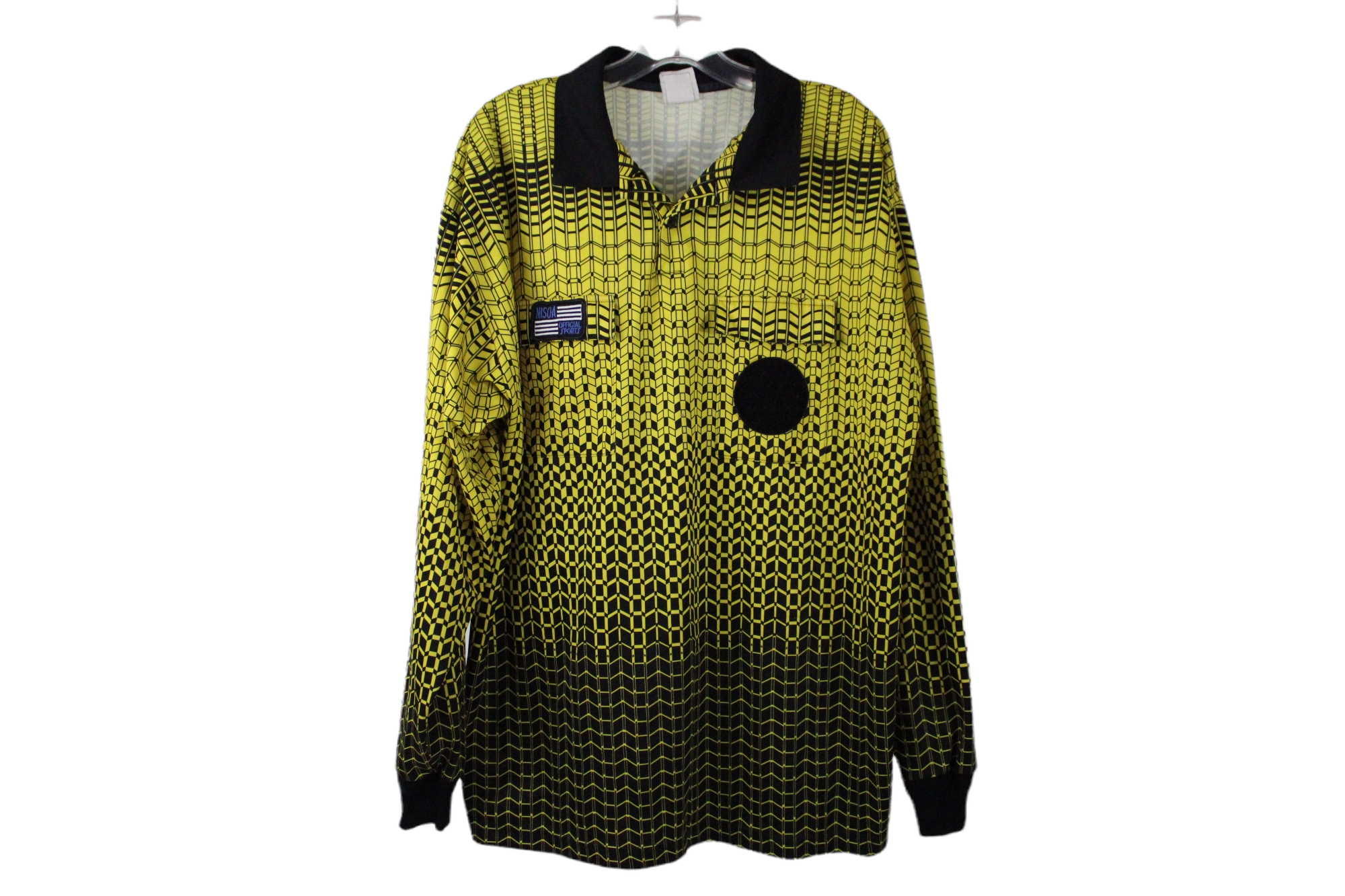 Official Sport Black Yellow Long Sleeved Polo | XL