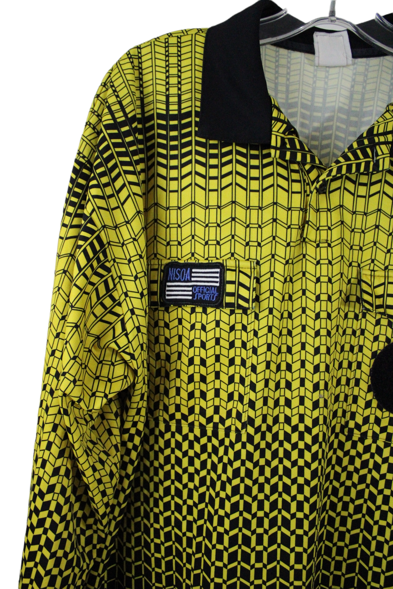 Official Sport Black Yellow Long Sleeved Polo | XL