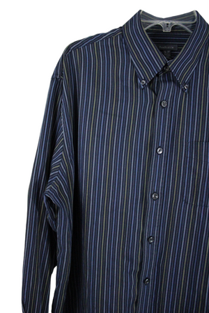Van Heusen Blue Striped Shirt | XL 17-17 1/2