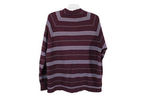Sean John Burgundy Striped Long Sleeved Shirt | XXL