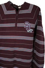 Sean John Burgundy Striped Long Sleeved Shirt | XXL