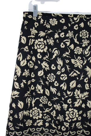 Black Pattern Skirt | 12 Petite