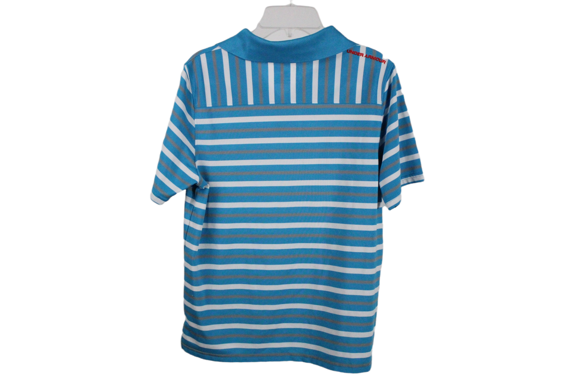 Under Armour Loose Fit HeatGear Blue Striped Shirt | Youth L (14/16)