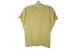 Pale Yellow Ribbed Knit Top | XL