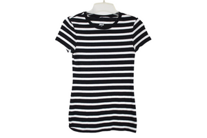 Old Navy Fitted Black Striped Tee | S