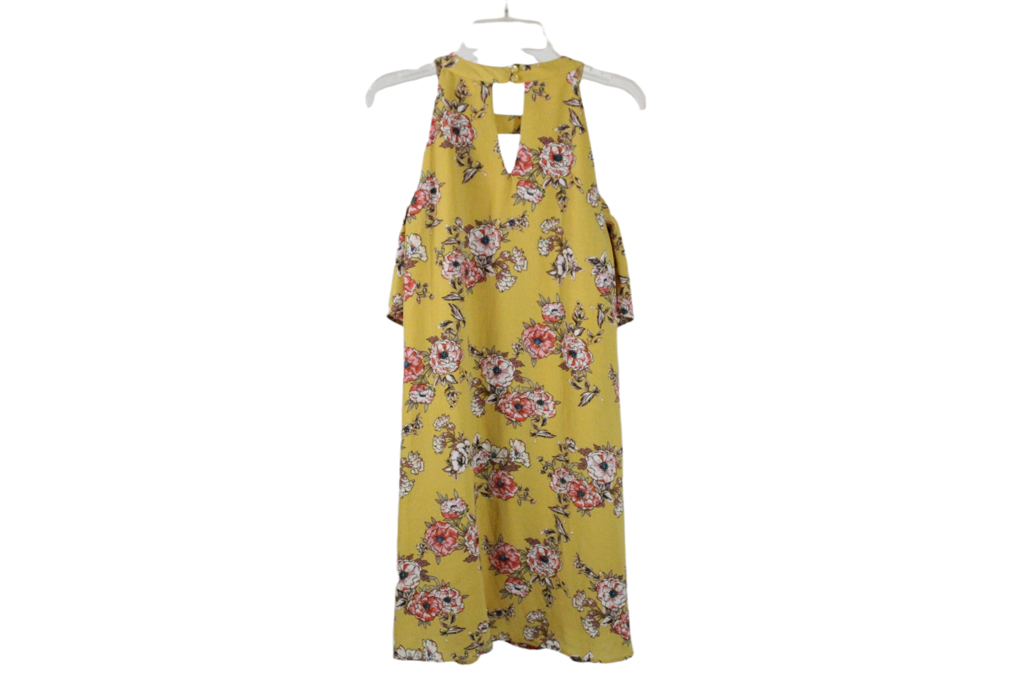 Lily Rose Yellow Floral Cold Shoulder Dress | S