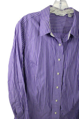 Liz Claiborne New York Purple Striped Shirt | 1X