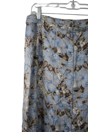 Sag Harbor Brown Floral Skirt | L