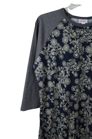 LuLaRoe Blue Baseball Tee | M
