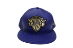 59FIFTY New Era New York Knicks Blue Faux Leather Cap | Size 8