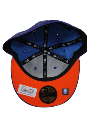 59FIFTY New Era New York Knicks Blue Faux Leather Cap | Size 8