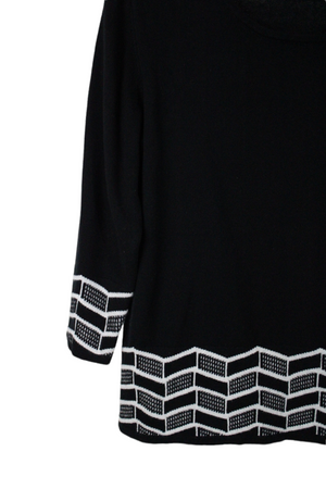 Alfred Dunner Black Knit Sweater | S Petite