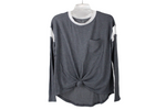 SO Gray Waffle Knit Cozy Top | S