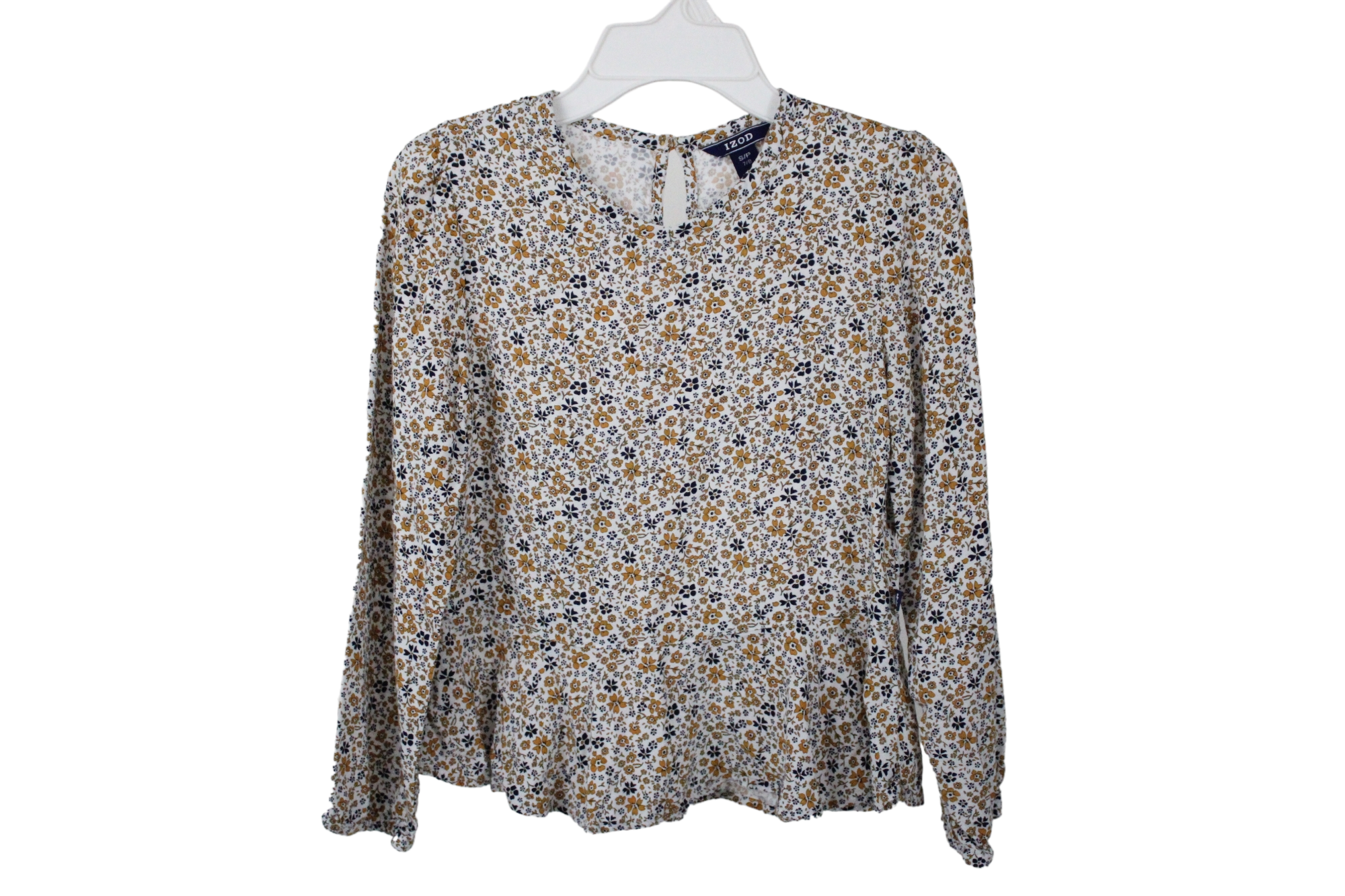 Izod Yellow Floral Top | 7/8