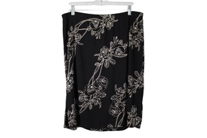 Nine & Company Black Floral Skirt | 1X