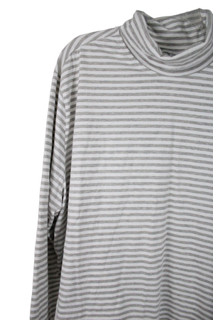 Anthony Richard Gray Striped Turtleneck Top | 4X