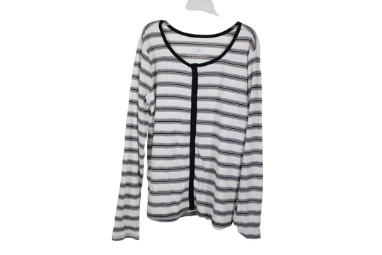 Justice Black White Striped Shirt | 14/16