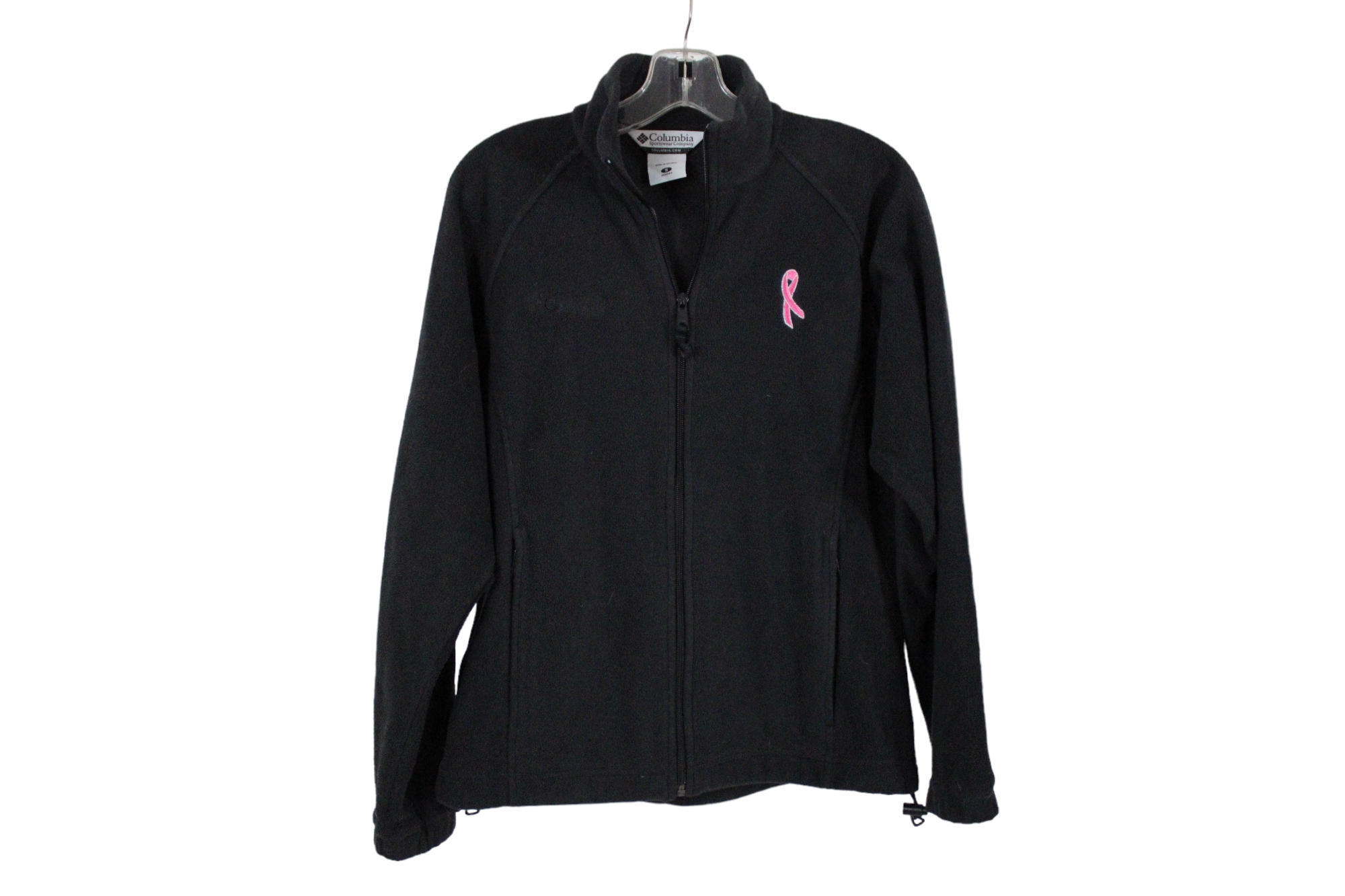 Fleece Pink Ribbons Breast Cancer Awareness Ribbons on Black and