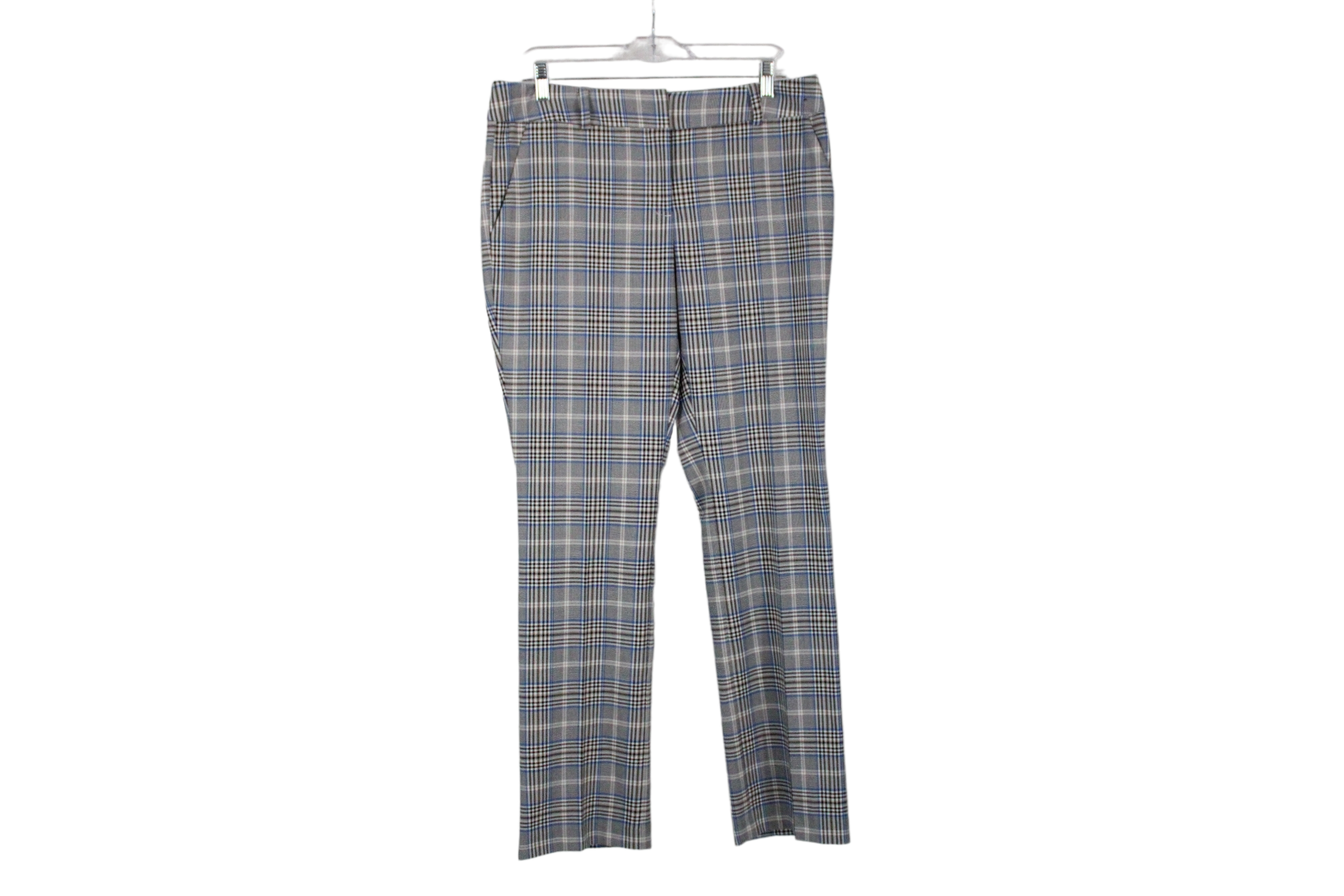 7th Avenue New York & Company Black Blue Plaid Pants