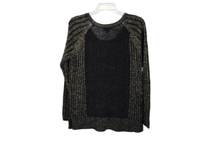 APT.9 Black Gold Shimmer Knit Sweater | M