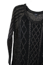 APT.9 Black Gold Shimmer Knit Sweater | M