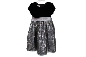 American Princess Black Silver Sequined Dress | 6