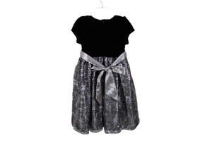 American Princess Black Silver Sequined Dress | 6