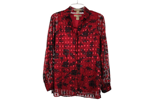 Notations Red Shimmer Blouse | M