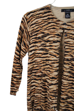 SilX By August Silk Tiger Striped Cardigan | S