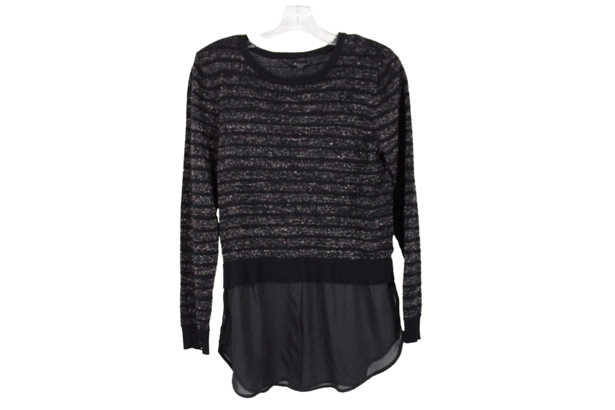 APT.9 Black Shimmer Sweater | M Petite