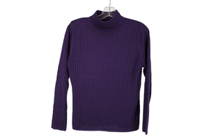 Croft & Barrow Purple Cable Knit Style Soft Sweater | M Petite